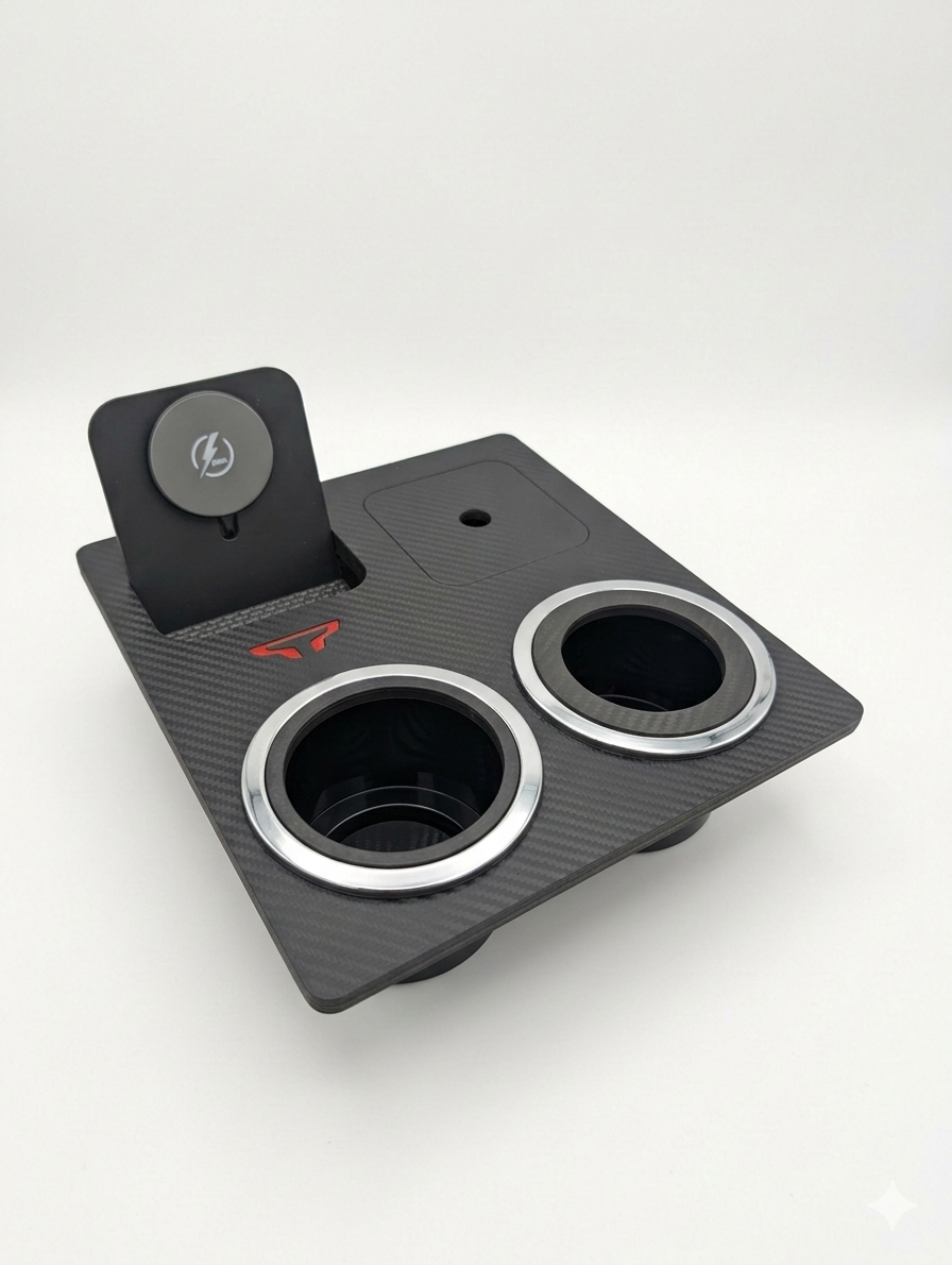 The Wingman - Nissan Titan Console with wireless charging, XL cupholders and Tray