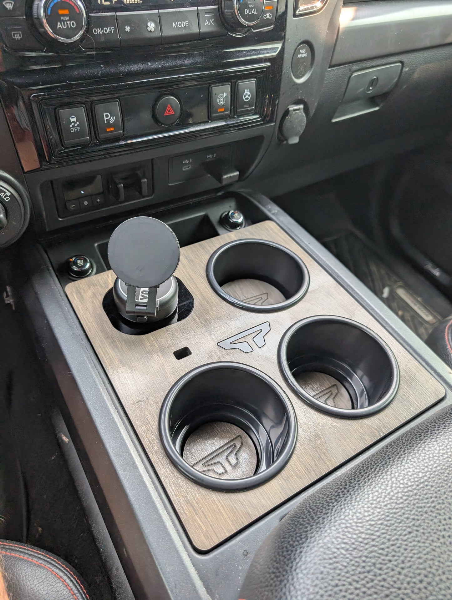 Holy Cup Holder - Nissan Titan 3 XL Cup holders and Wireless Charger or Mounting plate