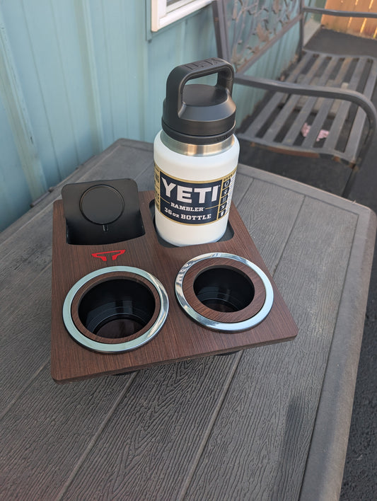 The Wingman XL - Nissan Titan Console with wireless charging, cupholders and XL Tray