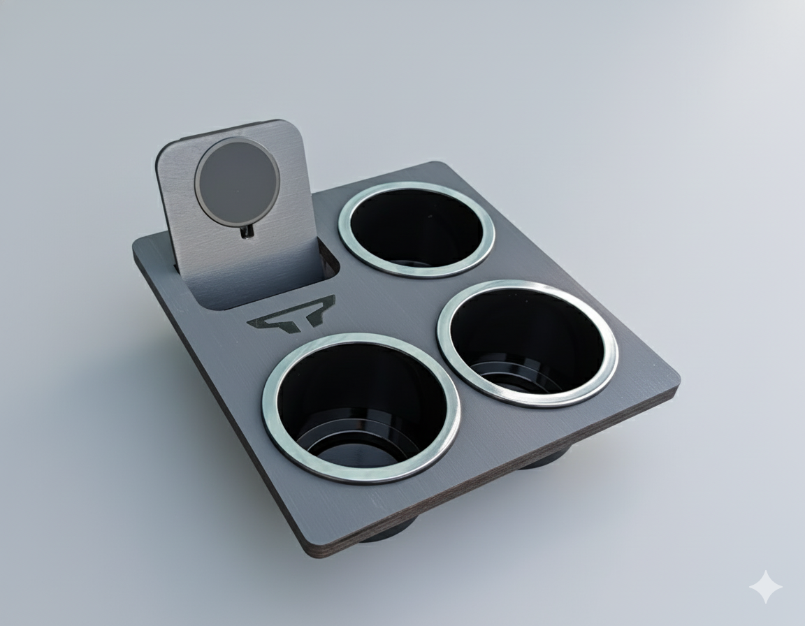 Holy Cup Holder - Nissan Titan 3 XL Cup holders and Wireless Charger or Mounting plate