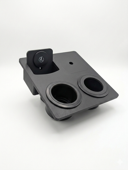 The Wingman XL - Nissan Titan Console with wireless charging, cupholders and XL Tray