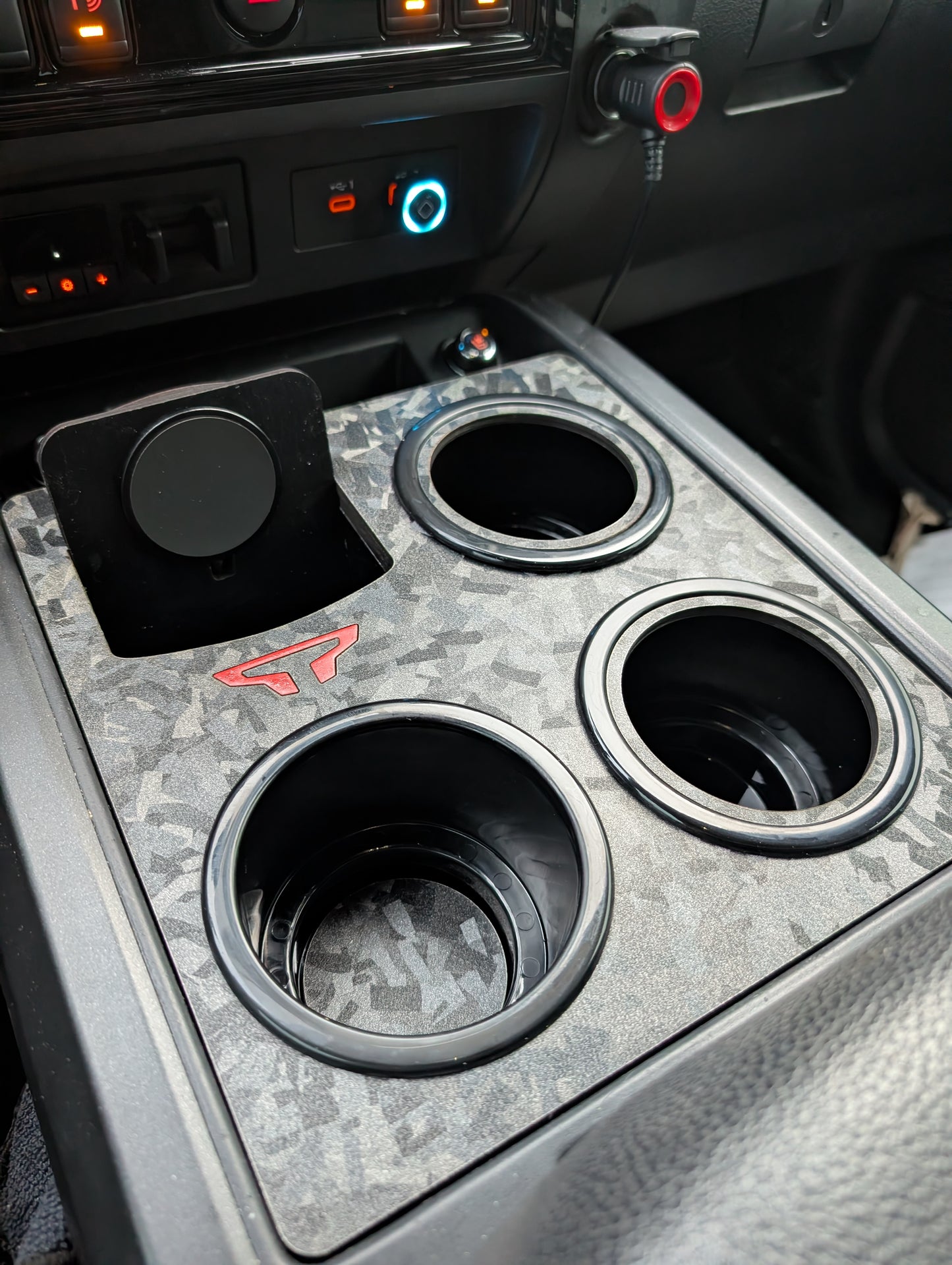 Holy Cup Holder - Nissan Titan 3 XL Cup holders and Wireless Charger or Mounting plate