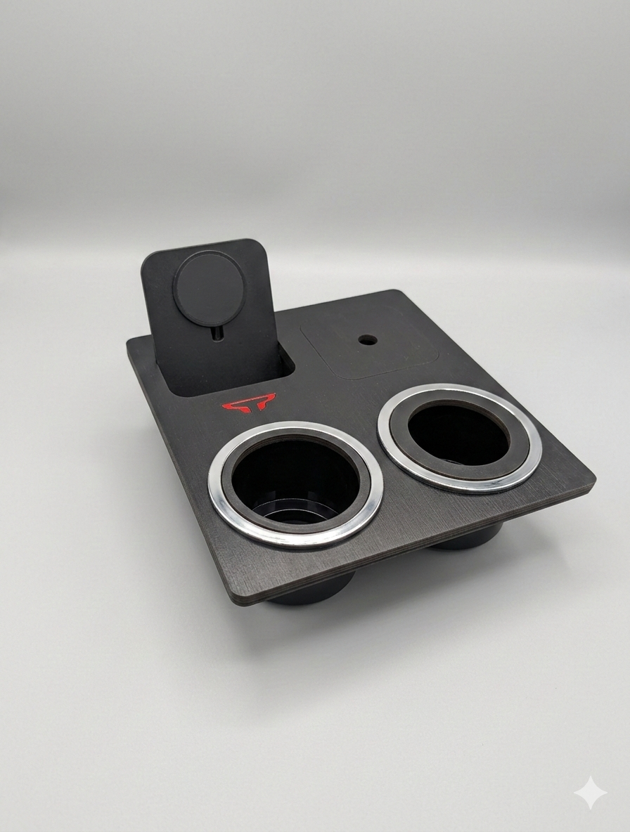 The Wingman - Nissan Titan Console with wireless charging, XL cupholders and Tray